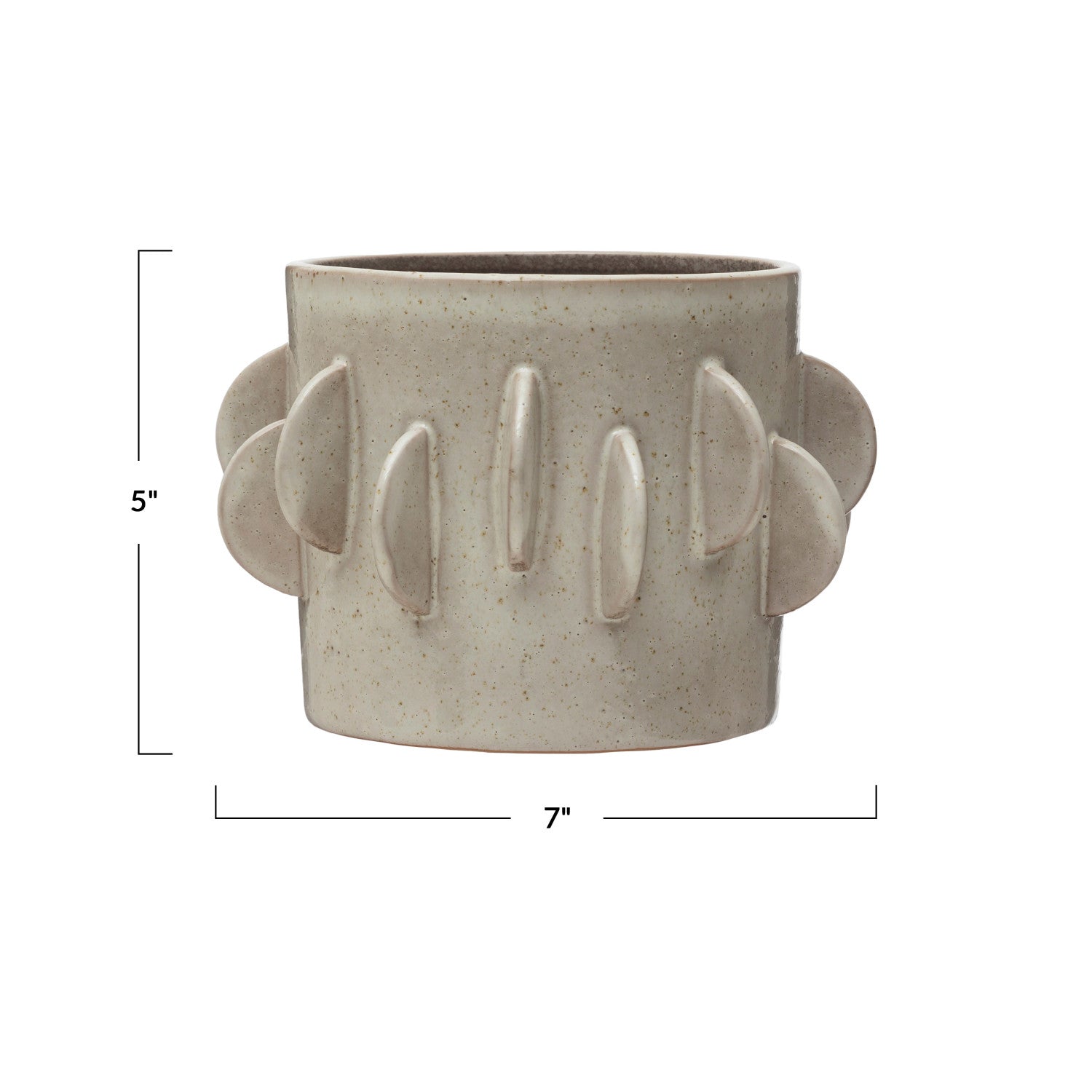5-1/2" 3D Round Stoneware Pot