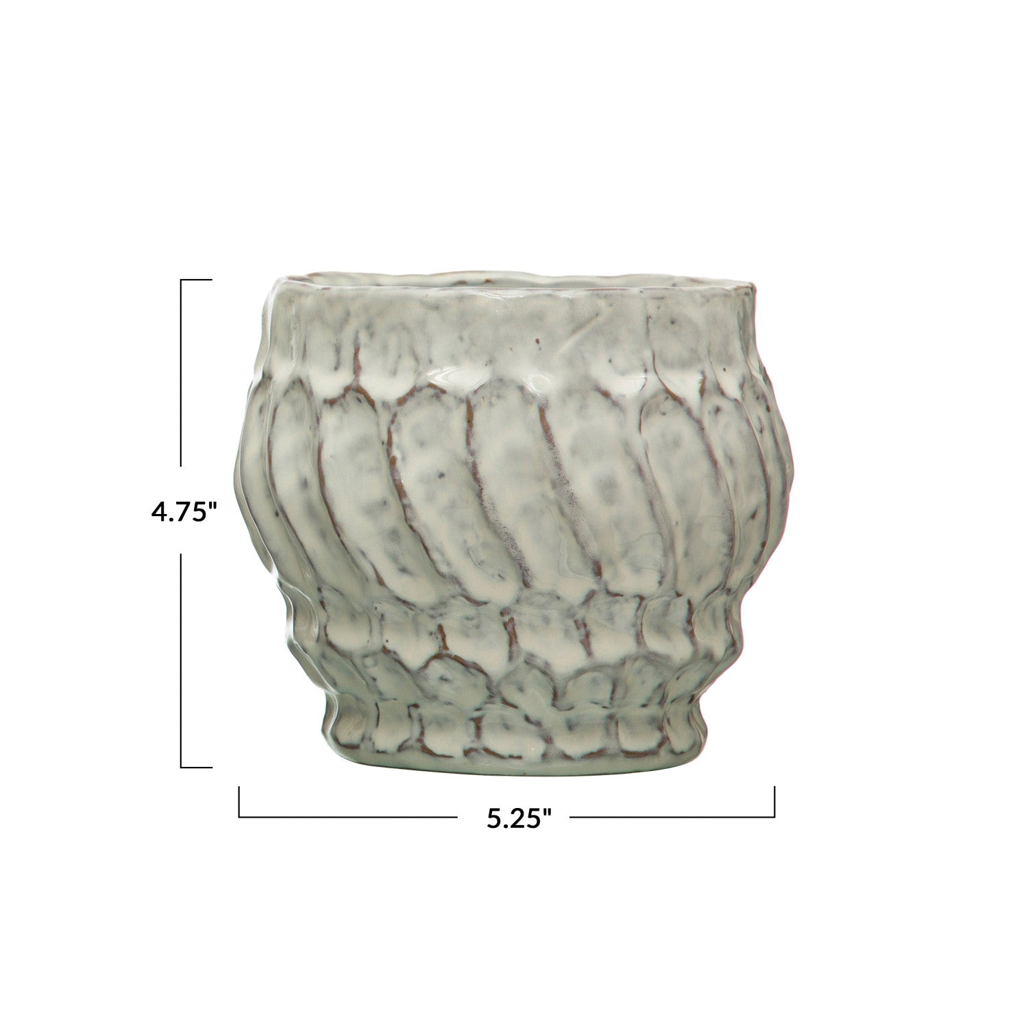 5 1/4" Round Embossed Swirl Stoneware