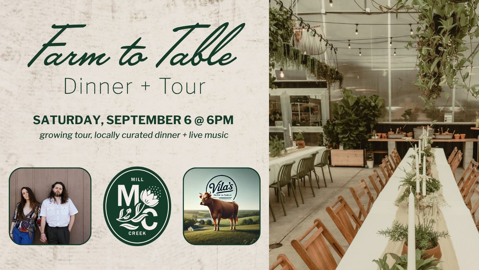 Farm to Table Dinner + Greenhouse Tour